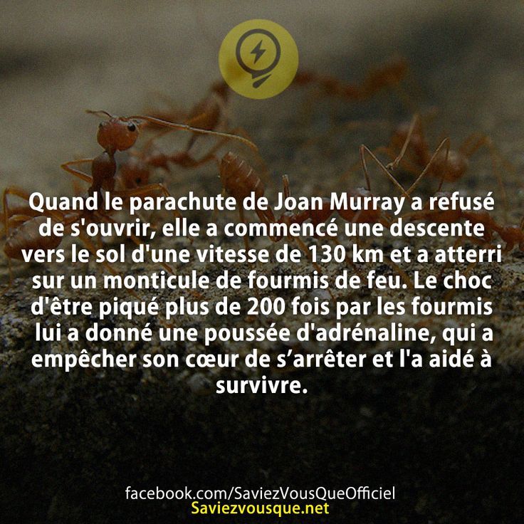 Le Saviez Vous Quand Le Parachute De Joan Murray A Refuse De S Ouvrir Elle A Commence Une Descente Vers Le Sol D Une Vitesse De 130 Km Et A Atterri Sur Un Monticule