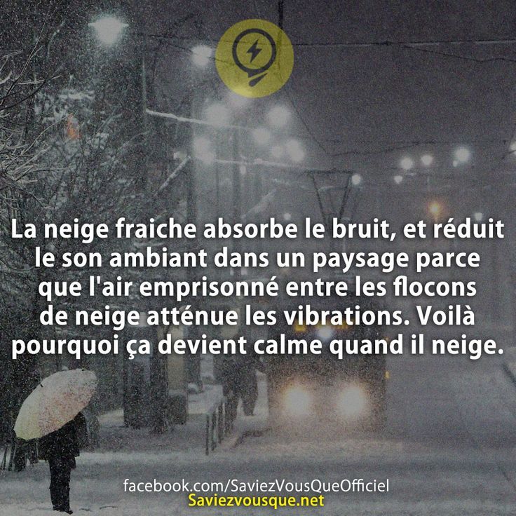 Le Saviez Vous La Neige Fraiche Absorbe Le Bruit Et Reduit Le Son Ambiant Dans Un Paysage Par Citations Votre Source Numero 1 Pour Les Citations Et Proverbes